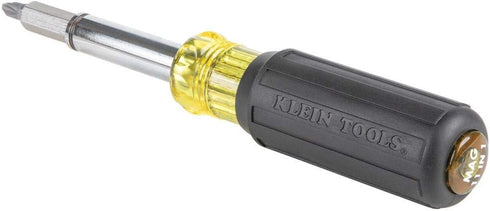 Klein Tools 32500MAG Magnetic Multi-Bit Screwdriver, 11-in-1 Tool with 8 Bits and Cushion Grip Handle