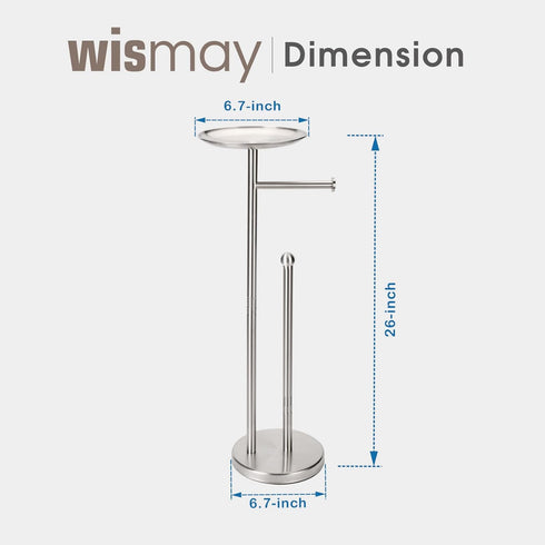 5 Toilet Paper Holder Stand with Phone Shelf, Holds Rolls, Free Standing TP Roll Holder for Bathroom, Practical Shelf