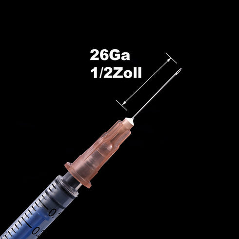 100 Pack 1ml Syringes, 26 G Disposable Lab Supplies, Individually Wrapped