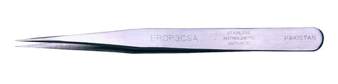 Erem EROP3CSA Stainless Steel Straight Ultra Fine Anti Magnetic Tweezer, 4.25" Overall Length