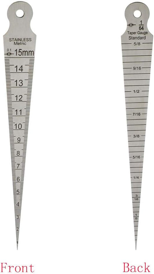 1/8-5/8 Inch 1-15 MM Inch Taper Gage Stainless Taper Welding Gauge Test Ulnar & Metric Standard Aperture ruler