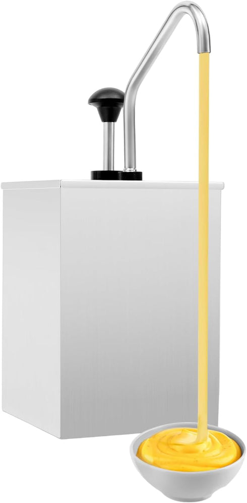 Toolven Nacho Cheese Dispenser with Pump, 4.2Qt Stainless Steel Nacho Cheese Warmer, Hot