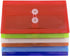 JAM PAPER Plastic Envelopes with Button & String Tie Closure, #10 Business Booklet, 5 1/4 x 10, Assorted Colors, 6/Pack