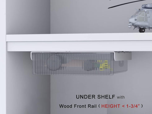 Under Desk Drawers for Organization, Pull-Out Drawer with Lip for Pencil Storage, Clear Light Black