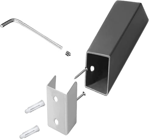YJ YANJUN Black Towel Hooks - 4 Pack Wall Mounted Stainless Steel Robe Coat Hooks for Bathroom & Kitchen