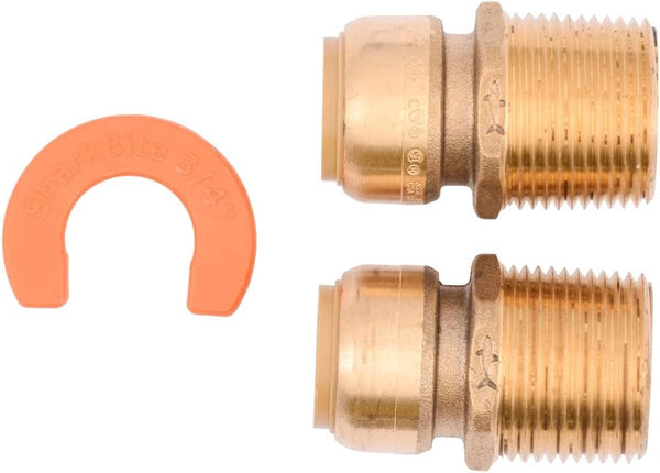 SharkBite 3/4 Inch Push-to-Connect x 1 Inch MNPT - High Flow Water Filter Installation Kit, 24660LF