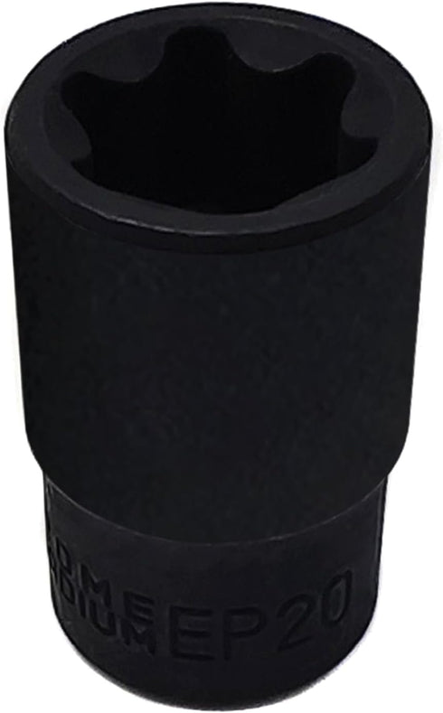 EP Socket EP20, 1/2 Drive Female External E-Torx Plus Socket, High Deformation Prevention Tool