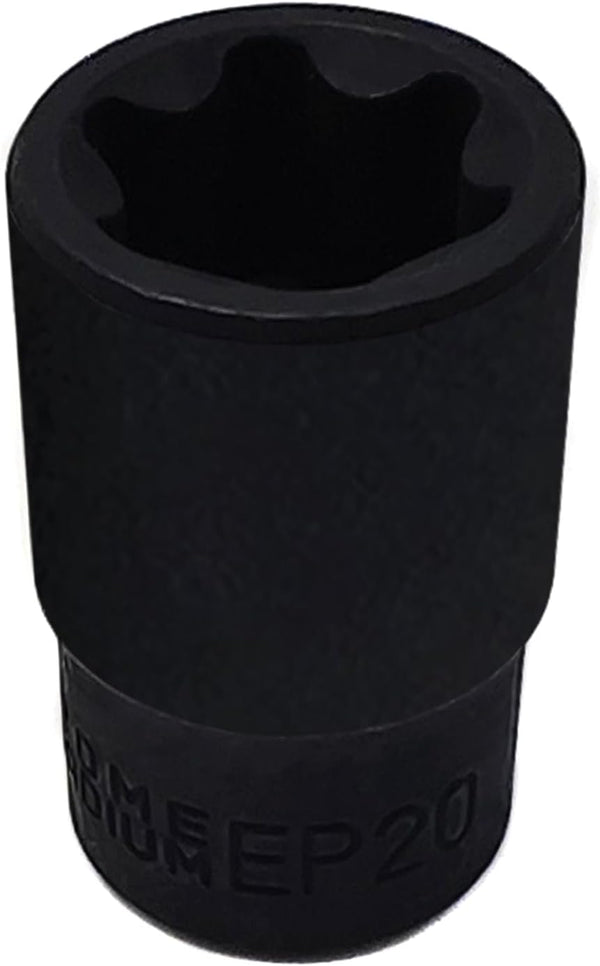 EP Socket EP20, 1/2 Drive Female External E-Torx Plus Socket, High Deformation Prevention Tool