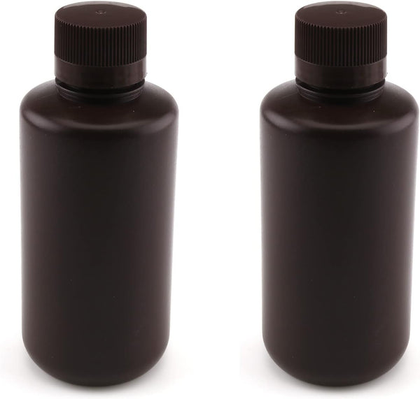 Othmro 2pcs 500ml Plastic Lab Cylindrical Chemical Reagent Bottle with Lids Wide Mouth