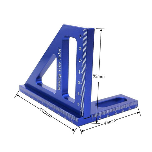 45/90 Degree Aluminum Alloy Woodworking Square Protractor, Miter Triangle Ruler Layout Measuring Tool