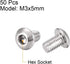 uxcell M3x5mm Machine Screws, Hex Socket Round Head Screw, 304 Stainless Steel Fasteners, 50pcs