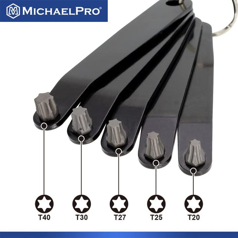 MichaelPro 5-Piece Ultra Low Profile Offset Screwdriver Set, Slim Angled Star Drivers T20, T25, T27, T30, T40