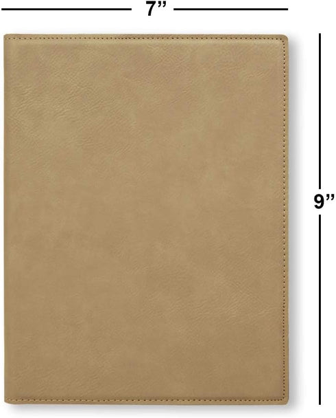 LaserGram 7" 9" Small X Portfolio Notepad, Messianic Symbol, Personalized Engraving Included (Light Brown)