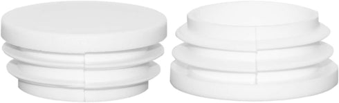Flyshop White Round Ribbed Tube Inserts Chair Table Legs Plastic Plugs Tubing