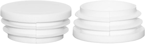 Flyshop White Round Ribbed Tube Inserts Chair Table Legs Plastic Plugs Tubing