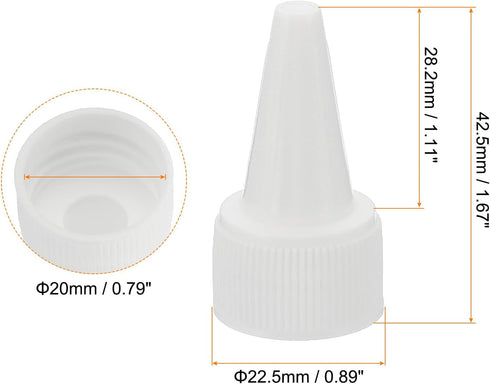 PATIKIL Twist Bottle Caps, 40Pcs 20/410 Squeeze Bottle Cap Replacement for Glue and Paint Dispensing Bottles