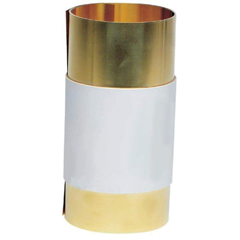 260 Brass Sheet, Unpolished Finish, H02 Temper, ASTM B19/ASTM B36, 0.001" Thickness, 6" Width, 100" Length