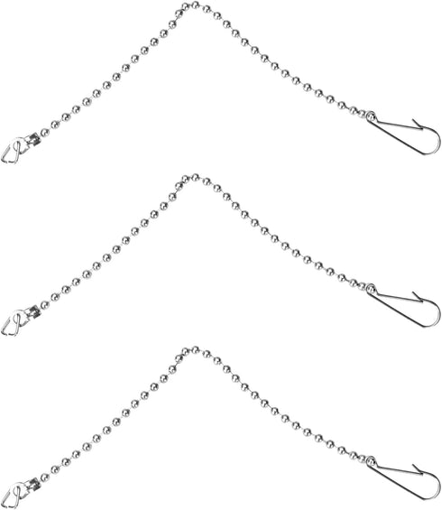 3 Pieces Toilet Flapper Chain Stainless Steel Universal Replacement with Hook and Ring