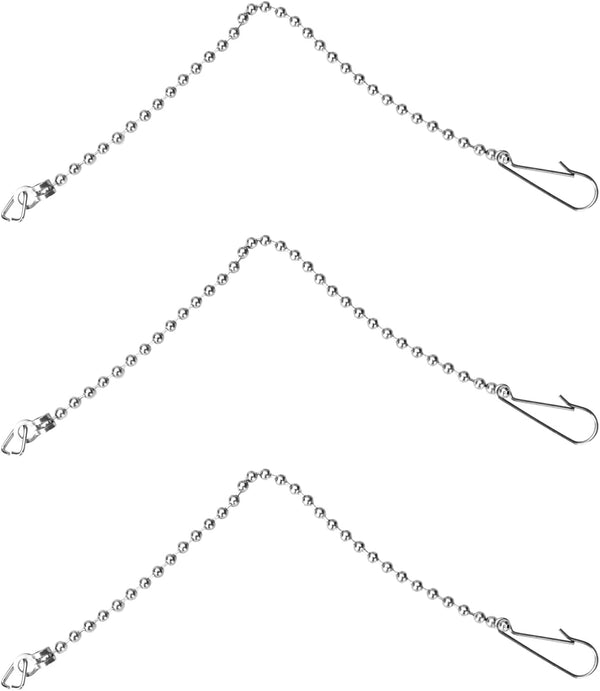 3 Pieces Toilet Flapper Chain Stainless Steel Universal Replacement with Hook and Ring