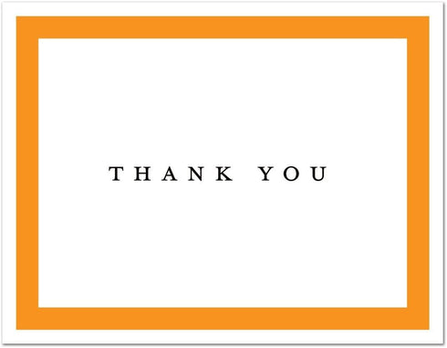 MyExpression.com 50 Simple Orange Border Thank You Cards