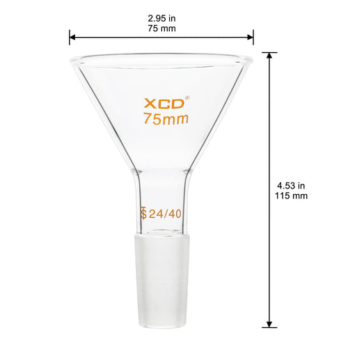 Borosilicate Glass Powder Funnel, Heavy Wall Short Stem Funnel for Precise Powder Transfers in Laboratory