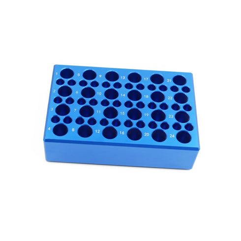 1 Pcs Aluminum Cooler Cooling Block PCR Test Tube Racks, 24-Well for 1.5ml/2ml Tubes, 36-Well for 0.2ml PCR Tubes