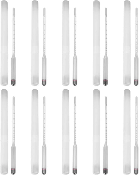 Cloimei Hydrometer Wine Tester Beer Meter Glass Hydrometer Kit 10Pcs Measuring Tool for