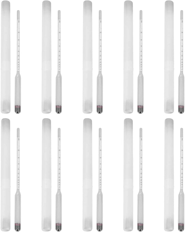 Cloimei Hydrometer Wine Tester Beer Meter Glass Hydrometer Kit 10Pcs Measuring Tool for