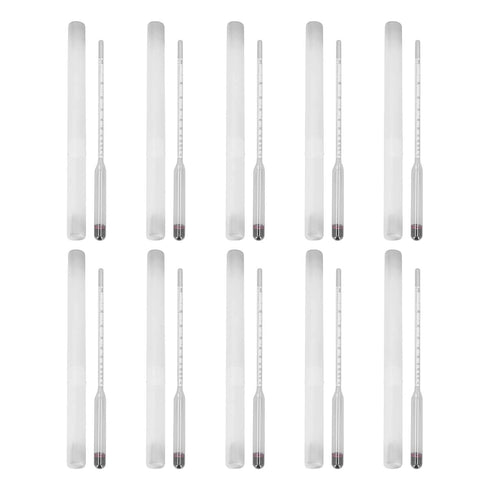 Cerlyiont 10 Pcs Hydrometer Test Kit, Hydrometer and Glass Test Jar Set, Hydrometer