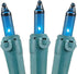 Novelty Lights 100 Light Teal Christmas Mini String Light Set, Green Wire, 50' Long