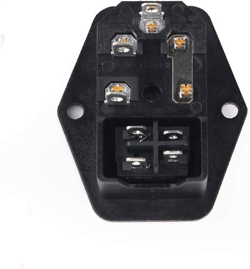 URBEST Inlet Module Plug, 5A Fuse Switch Male Power Socket, 10A 250V, 3 Pin IEC320 C14, 2 Sets