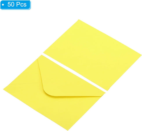 PATIKIL Mini Envelopes, 50 Pack Mini Gift Card Business Card Envelopes for Weddings, Light Yellow