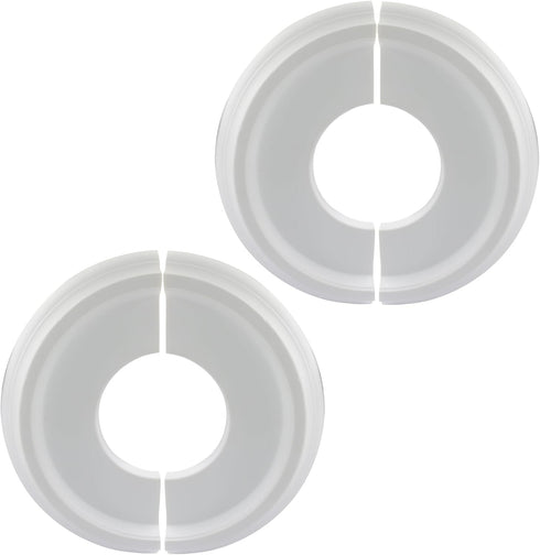 Piutouyar 2 10" 4" White Split Ceiling Medallion, Pcs OD x ID PU Ceiling Light Covers Plate Molded Fixtures Round