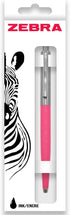 Zebra Pen 901 Retractable Ballpoint Pen - Medium Point 1.0mm Nib - Black Ink - Deep Pink Barrel