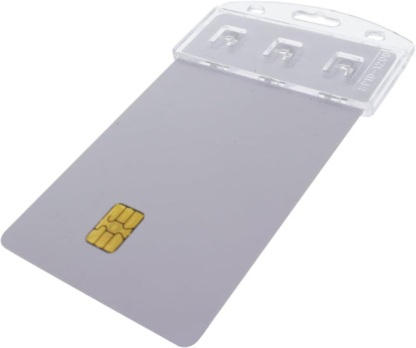 5 Pack - Vertical Half Card Badge Holder for Smart Cards (CHIP