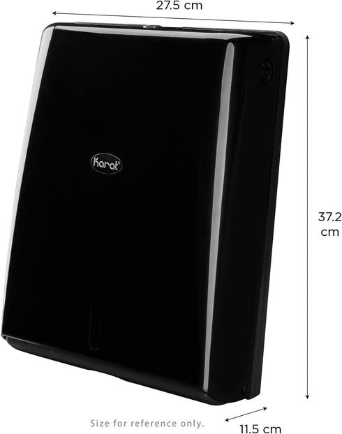 Commercial 10.83"x4.53"x14.65" 1 JSD-3300B-2 Karat Black Multi-Fold Paper Towel Dispenser - Wall Mount, Touchless