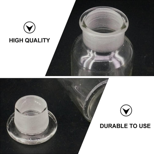 Baluue 250mL Clear Lab Chemicals Bottle, Narrow Mouth Reagent Bottle with Ground Glass Stopper