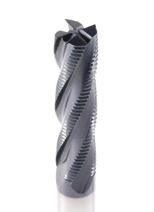 Accusize Industrial Tools 1/2'' Fine Tooth M42 8% Cobalt Tialn Roughing End Mill, 1/2'' Shk Dia, 2'' Flute Length