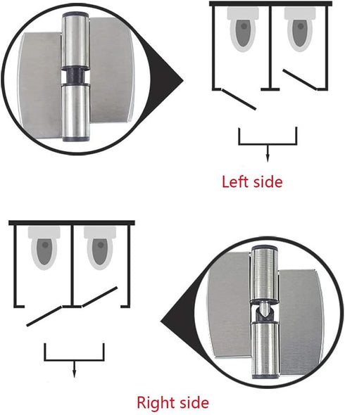 2Pcs Public Toilet Stainless Steel Hinge - Partition Hardware Connection Accessories for Public Toilets