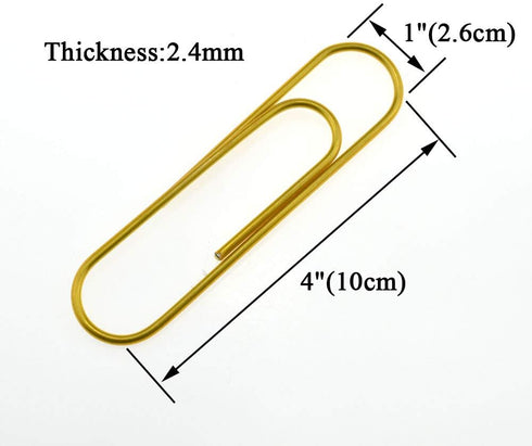HAHIYO Extra Large Paperclips 4" (100mm), 25 Pack Sturdy Vinyl Coated in Assorted Colors