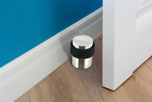 INOX DSIX02-32 Cylindrical Floor Mount Door Stop, Polished Stainless Steel