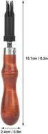 V Type Push Groover, Adjustable Wood Handle Leather Craft Tool for Professional Leather Workers