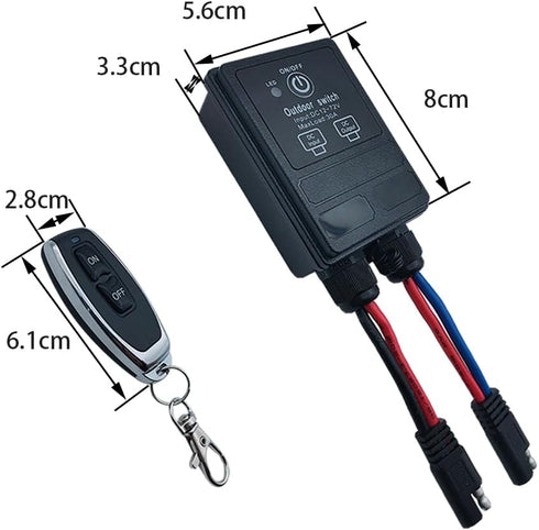 12 328ft Switch,DC12V-72V Volt Wireless Remote Control Switch with SAE Connector Plug Long Range Waterproof Wireless