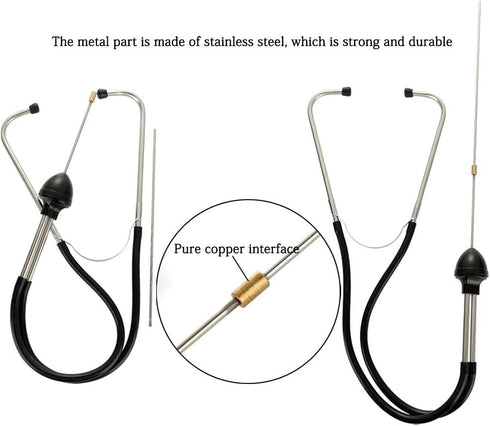 Chiffonade Auto Mechanics Cylinder Stethoscope Stainless Steel Car Engine Diagnostic Hearing Tool