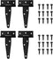 GSHLLO 4 Pcs 3 Inch T Gate Door Hinges Black Barn Door Hinges