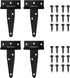 GSHLLO 4 Pcs 3 Inch T Gate Door Hinges Black Barn Door Hinges