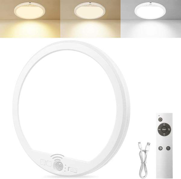 OSIDEN Rechargeable Motion Sensor Ceiling Light with Remote Wireless Magnetic Stick on