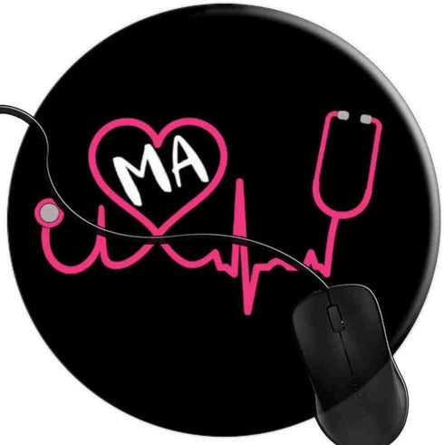 Mouse Pad for Computers, Gaming Mouse-Pads Office for Laptop, Medical Assistant Ma EKG Stethoscope Design