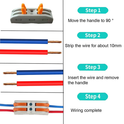21Pcs 2 Conductor Compact Splicing, 2 Circuit Inline Splices for 28-12 AWG