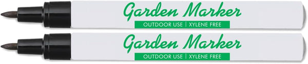 Garden Markers for Outdoor Use - 0.8 mm Medium Point, Black, Fade Resistant Ink, Waterproof, Quick Drying, 2 Count